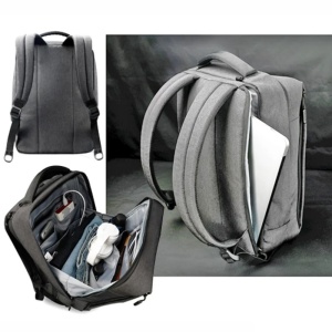 Rucsac laptop 14" smart casual, robust, impermeabil, cu port USB, Tigernu, 39x17x41 cm, Gri - Img 3
