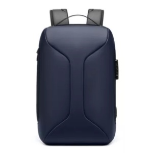Rucsac laptop 15.6", business casual, cu cifru antifurt si port de incarcare USB, GETICS, 30x16x47 cm, Albastru - Img 2