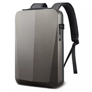 Rucsac laptop 15.6" business cu carcasa rigida din material impermeabil EVA, sistem antifurt, port de incarcare USB, BANGE, 30x8x45 cm, Auriu