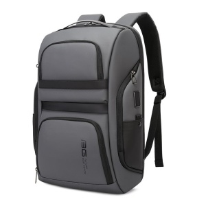 Rucsac laptop 15.6", business, impermeabil, cu port de incarcare USB, BANGE, 48x14x30 cm, Gri