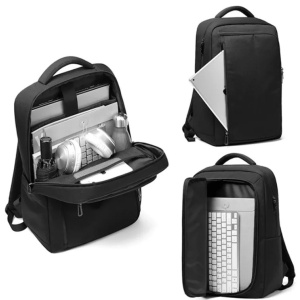 Rucsac laptop 15.6", compact, impermeabil, GETICS, 43x14x28 cm, Negru - Img 5