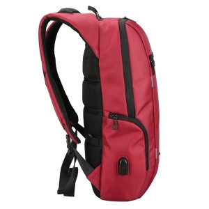 Rucsac laptop 15.6", cu port de incarcare USB si compartiment antisoc, Kingsons, 46x31x13 cm, Rosu - Img 3