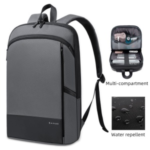 Rucsac laptop 15.6", smart business, compact, expandabil, impermeabil, BANGE, Gri - Img 3