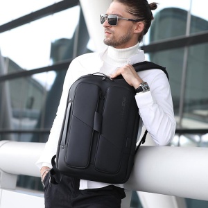 Rucsac laptop 15.6", smart business, compact, impermeabil, cu port de incarcare USB, BANGE, 32x14x46 cm, Negru - Img 3