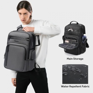 Rucsac laptop 15.6", smart business, impermeabil, cu port USB, BANGE, 46x33x19 cm, Gri - Img 6