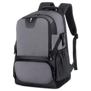 Rucsac laptop 15.6" smart casual, cu port de incarcare USB, GETICS, 46x30x22 cm, Gri - Img 1