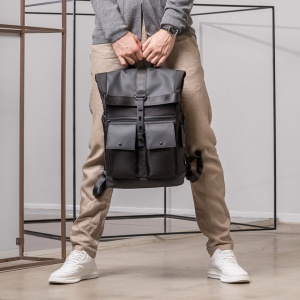 Rucsac laptop 15.6", smart casual, design pelerin, expandabil, impermeabil, BANGE, 48x30x17cm, Army - Img 8