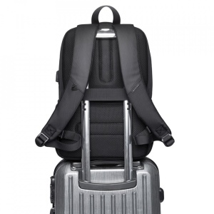 Rucsac laptop 15.6", smart casual, impermeabil, cu port de incarcare USB, BANGE, 45x32x15 cm, Negru - Img 5