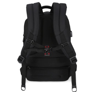 Rucsac laptop 15.6" smart casual, impermeabil, cu port USB, Tigernu, 30x17x48 cm, Negru - Img 5