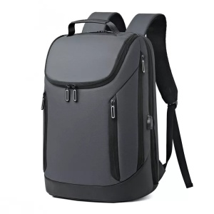 Rucsac laptop 15.6" smart, impermeabil, cu port de incarcare USB, GETICS, 31x16x46 cm, Gri - Img 1