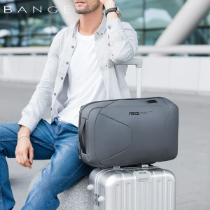 Rucsac laptop 15.6", smart, impermeabil cu sistem antifurt, port de incarcare USB, BANGE, 30x15x46 cm, Gri - Img 8