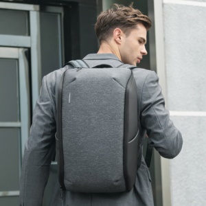 Rucsac laptop 15.6", structura 3D pliabila, cu port incarcare USB, Kingsons, 48x28x16 cm, Albastru - Img 7