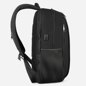 Rucsac laptop 17" smart casual, impermeabil, cu port USB si buzunar antifurt, Tigernu, 48x32x18 cm, Negru - Img 5