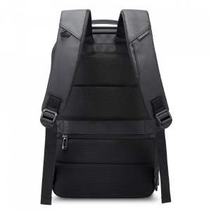 Rucsac modern unisex cu clapa magnetica, compartiment separat pentru laptop 15.6 inch, din poliester rezistent la stropi, cu buzunar ascuns, BANGE BG2581GY Gri - Img 5
