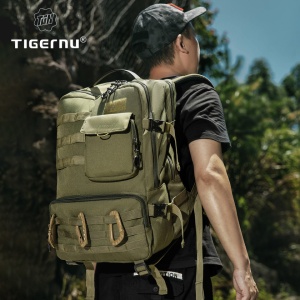Rucsac pentru calatorii versatil de 28 L, impermeabil, compartiment pentru laptop 17.3", Tigernu, 34x22x49 cm, Verde - Img 8