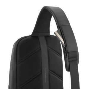 Geanta 13.3", de umar, de piept sau de mana tip sling, cu port de incarcare USB, Kingsons, 39x26x8 cm, Neagra - Img 6