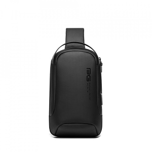 Geanta crossbody/de umar, multifunctionala, cu port de incarcare USB, Bange, 18cmx11cmx31cm, Neagra - Img 2