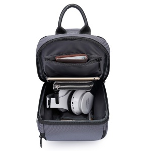 Geanta crossbody, de umar sau de mana, unisex, impermeabila, Bange, 34x17.5x11 cm, Gri - Img 3