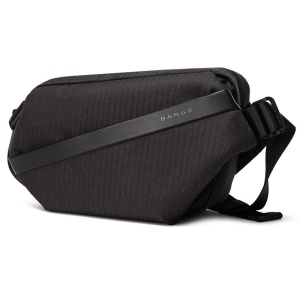 Geanta crossbody, expandabila, cu sistem multifunctional de prindere, Bange, 19x8.5x35cm, Neagra