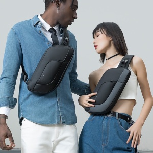 Geanta crossbody ingusta, Bange, 35x4x16 cm, Neagra - Img 7