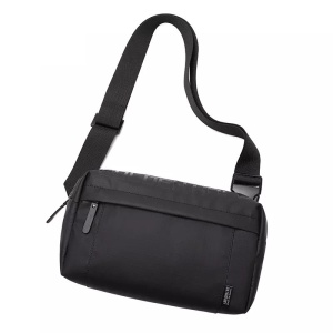 Geanta crossbody sau de umar, smart casual, cu orificiu cabluri audio, Golden Wolf, 29x17x6 cm, Neagra - Img 2