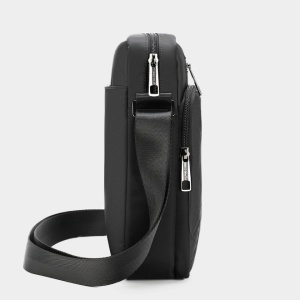Geanta de umar sau de piept 9.7", impermeabila, Tigernu, 26.5x21x7.5 cm, Neagra/Gri - Img 4