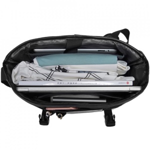 Geanta laptop 15.6", de umar sau de mana, tip messenger, impermeabila, Bange, 35x11x27 cm, Neagra - Img 5