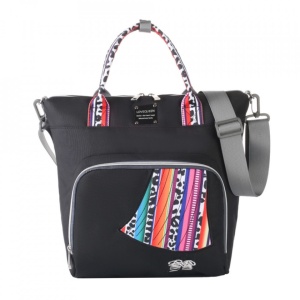Geanta multifunctionala pentru mamici, impermeabila, LEQUEEN, 36x17x34 cm, Neagra