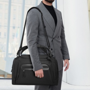 Geanta sport impermeabila pentru sala sau calatorii, cu compartiment pentru incaltaminte, Tigernu, 46x29x28 cm, Neagra - Img 8