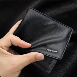 Portofel business clasic, pliabil, impermeabil, TIGERNU, 12x2.5x9 cm, Negru - Img 3