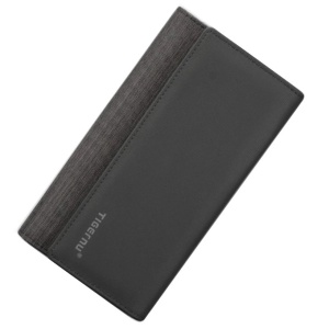 Portofel business pentru carduri pliabil, design slim inalt, TIGERNU, 19.5x1.5x10.5 cm, Negru