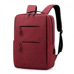 Rucsac 13.3" casual minimalist, cu port USB pentru adolescenti, GETICS, 40x30x13 cm, Rosu - Img 1
