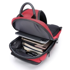 Rucsac crossbody, de umar sau de mana, unisex, impermeabil, Bange, 36x20.5x10.5 cm, Rosu - Img 6