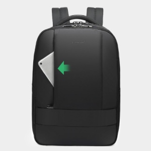 Rucsac laptop 14" smart business, impermeabil, cu orificiu pentru cabluri audio, Tigernu, 42x29x16 cm, Negru - Img 6