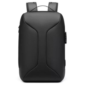 Rucsac laptop 15.6", business casual, cu cifru antifurt si port de incarcare USB, GETICS, 30x16x47 cm, Negru - Img 2
