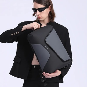 Rucsac laptop 15.6" business, impermeabil cu design plic, Bange, 30.5x18x46 cm, Negru/Gri - Img 8