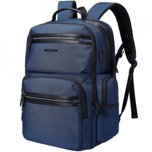 Rucsac laptop 15.6", business, impermeabil cu port USB, BANGE, 46x33x19 cm, Albastru