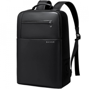 Rucsac laptop 15.6" business ingust, cu port de incarcare USB, Bange, 30x12x43 cm, Negru