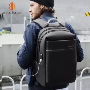 Rucsac laptop 15.6", casual business, cu port de incarcare USB, Arctic Hunter, 48x32x18 cm, Negru - Img 8