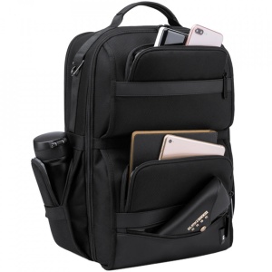 Rucsac laptop 15.6", casual business, pentru calatorii, impermeabil, BANGE, 45x33x19 cm, Negru - Img 2
