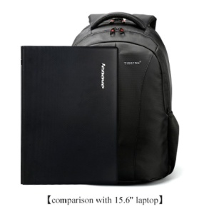 Rucsac laptop 15.6", casual, impermeabil, cu buzunar antifurt, Tigernu, 48x33x15 cm, Negru/Portocaliu - Img 4