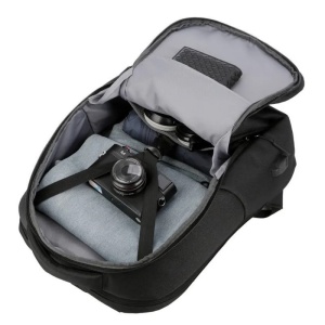 Rucsac laptop 15.6" casual, impermeabil, cu port incarcare USB, GETICS, 33x17x45 cm, Negru - Img 3
