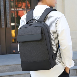 Rucsac laptop 15.6", casual, impermeabil, cu port USB, GETICS, 42x30x13 cm, Gri - Img 4