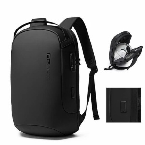 Rucsac laptop 15.6", casual, impermeabil, cu sistem antifurt, port de incarcare USB, BANGE, 48x15x32 cm, Negru - Img 5