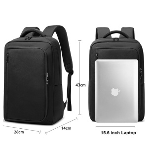 Rucsac laptop 15.6", compact, impermeabil, GETICS, 43x14x28 cm, Negru - Img 6