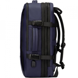 Rucsac laptop 15.6", pentru calatorii, impermeabil, expandabil pana la 37 L, cu port de incarcare USB, BANGE, 44x30x16 cm, Albastru - Img 6
