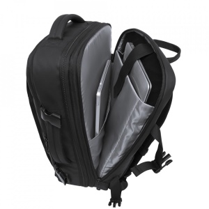 Rucsac laptop 15.6", pentru calatorii, impermeabil, expandabil pana la 37 L, cu port de incarcare USB, BANGE, 44x30x16 cm, Negru - Img 3