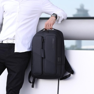 Rucsac laptop 15.6", smart business, compact, impermeabil, cu port de incarcare USB, BANGE, 32x14x46 cm, Negru - Img 4