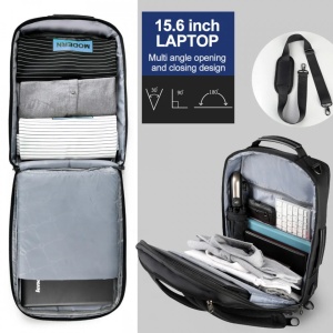Rucsac laptop 15.6" smart business, convertibil, cu port de incarcare USB, Tigernu, 29x13x43 cm, Negru - Img 4