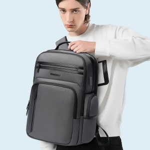 Rucsac laptop 15.6", smart business, impermeabil, cu port USB, BANGE, 46x33x19 cm, Gri - Img 7